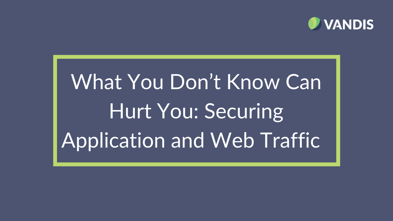 What You Don’t Know Can Hurt You: Securing Application and Web Traffic