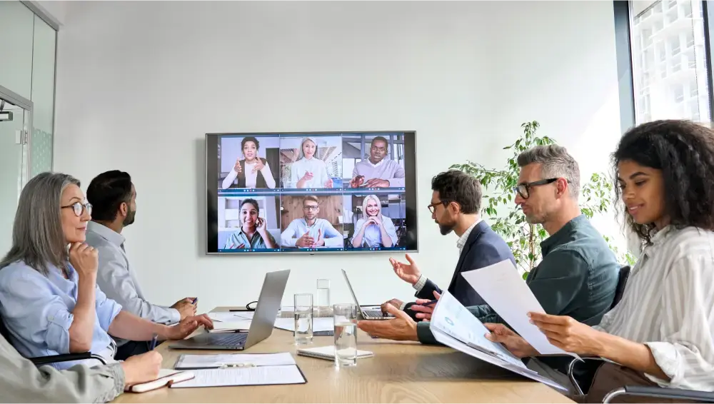 a group on a video conference